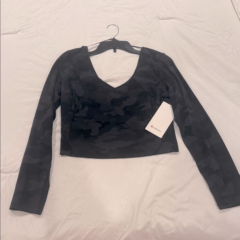 lululemon athletica Dark Camouflage V-Neck Blouse
